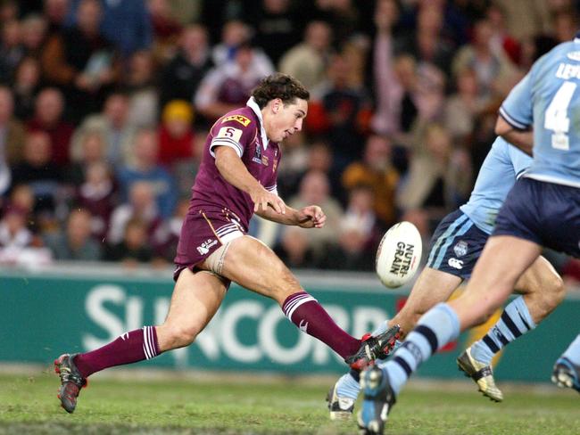 Billy Slater swerved infield before chipping back over the head Anthony Minichiello....