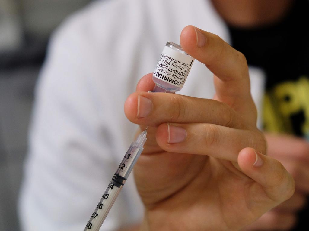 Parents are also being strongly encouraged to get vaccinated. Picture: Theo Rouby / AFP