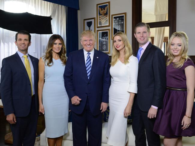The Trump family gathers for a photo at the opening of the Trump International Hotel in Washington, DC. Picture: Fred Watkins/ABC via Getty Images
