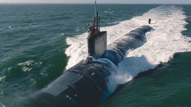 The Virginia-class attack submarine Montana (SSN 794) undergoes initial sea trials in February 2022. Picture: US Navy