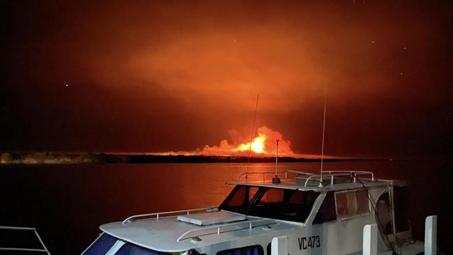 The fire in Loch Sport as seen on Monday night. Picture: Facebook