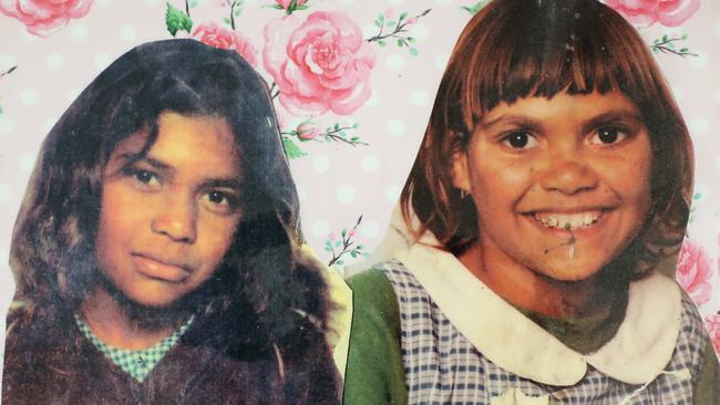 Cindy Smith (left) and her cousin Mona-Lisa Smith, who died in 1987 on the Mitchell Highway, just outside of Bourke, when a car rolled. An inquest into their deaths has resumed. Picture: Adam Taylor