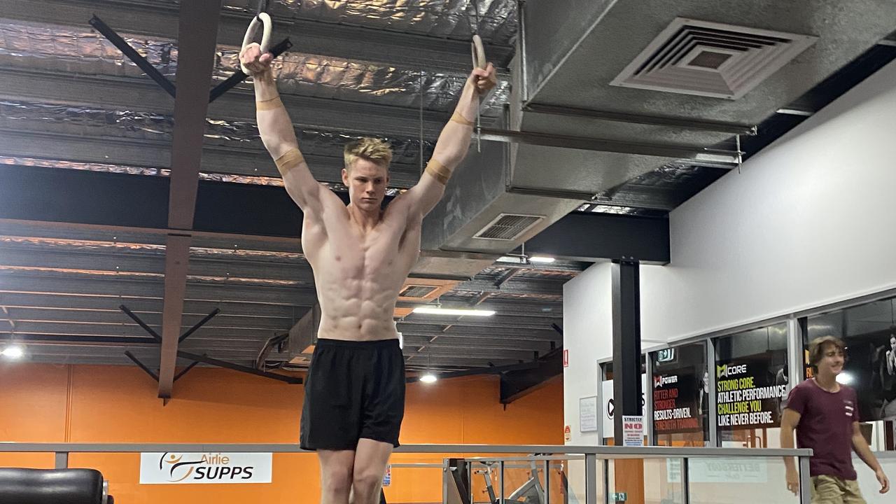 Past Proserpine student Mac Rogers, who now studies engineering at UQ, has won both a tech competition and a gymnastics record in the same year. Picture: Supplied