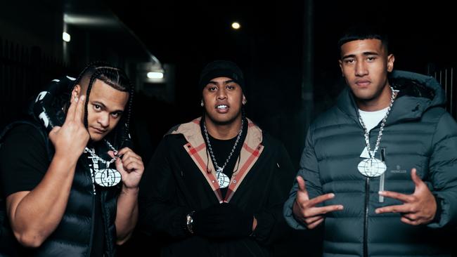 Sydney rap group OneFour. (L-R) Spenny, J Emz and Pio 'YP' Misa. Picture: Supplied.