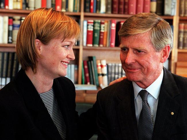 Jacqueline Gleeson with her father, Murray Gleeson, in 1998.