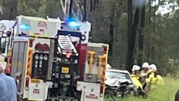 Three people have been seriously hurt after a two-vehicle crash at Millmerran, south of Toowoomba.