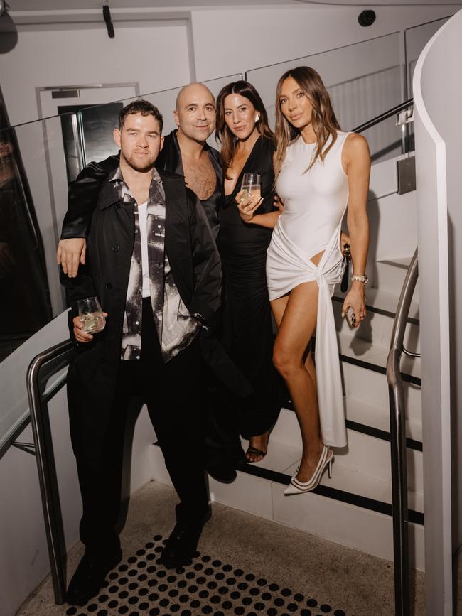 Chris Konto, second from left, with Jack Charles, Lana Wilkinson and Nadia Bartel at the Michael Lo Sordo show. Picture: Supplied