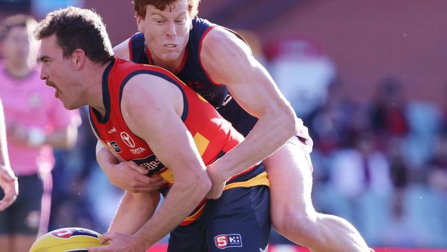 Josh Smithson in action for the Crows. Picture: David Mariuz