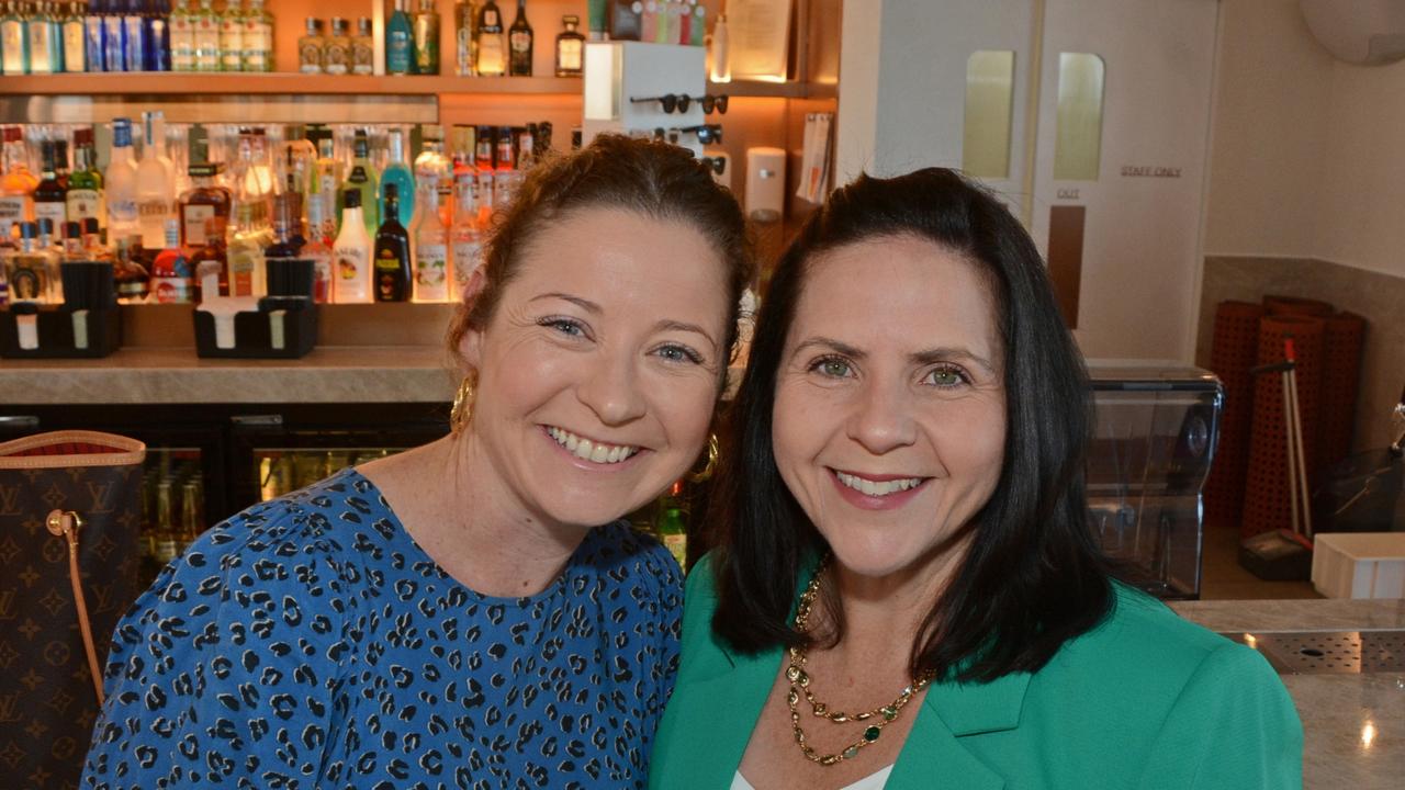 Carly King and Rebecca Noyes at Destination Gold Coast Stars of Tourism breakfast at Isoletto, The Star Gold Coast. Pic: Regina King