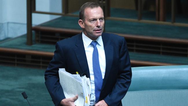 Former prime minister Tony Abbott during Question Time at Parliament House in Canberra on Wednesday, March 16, 2016. (AAP Image/Mick Tsikas) NO ARCHIVING