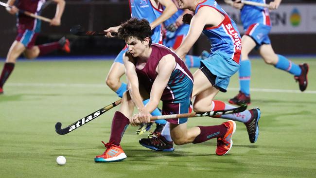 Brothers' Harry Pozzi scores the winning goal in the Cairns Hockey Association U18 Men's Grand Final between Brothers and Saints. PICTURE: BRENDAN RADKE