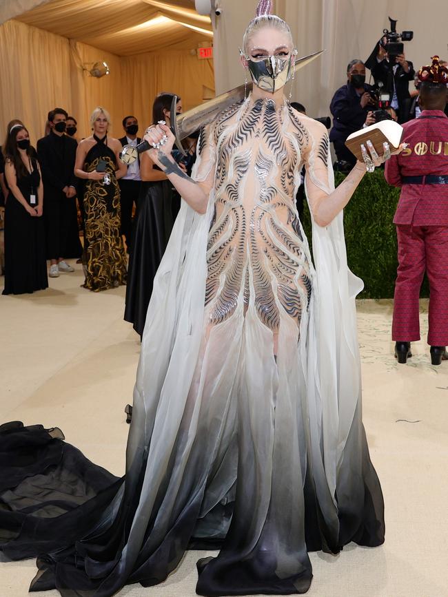 One van Herpen’s best known pieces, the “Bene Gesserit”<b> </b>gown, made Grimes for the 2021 Met Gala. Picture: AFP