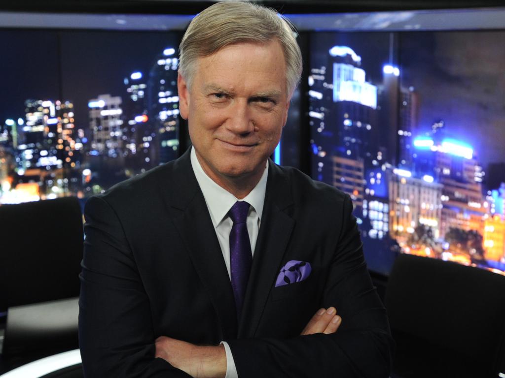 Andrew Bolt on the set of his new show for Sky News at the channel's Melbourne's studio. Picture: Andrew Henshaw