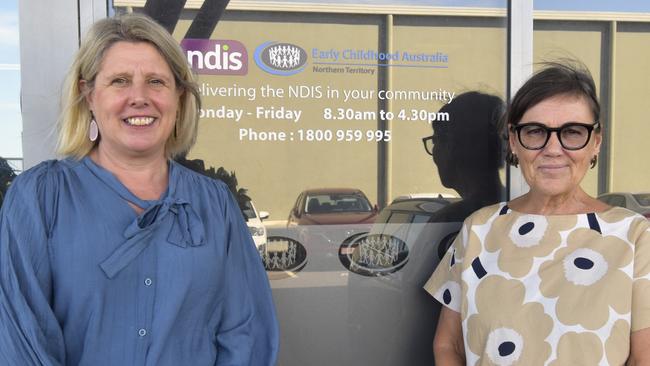 Early Childhood Australia chief executive Sam Page and NT branch general manager, inclusion and early intervention Janet Williams-Smith. Picture: Sierra Haigh