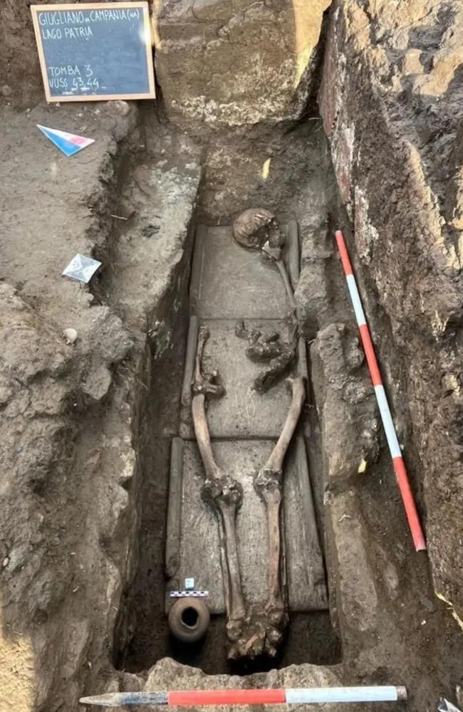 The finds offer a ‘rare and touching testimony to the memory of these fighters in the society of the era’. Picture: Soprintendenza ABAP per l’Area Metropolitana di Napoli