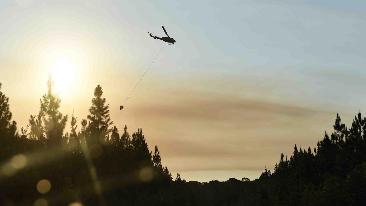 A waterbombing aircraft near Beerwah. Picture: Patrick Woods