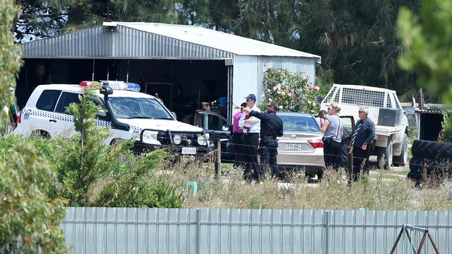 Police at the property where the backpacker’s alleged ordeal occurred. Picture: Naomi Jellicoe