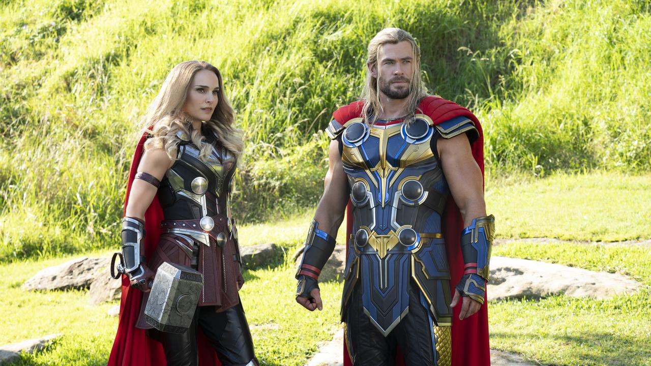 Natalie Portman and Chris Hemsworth in Thor: Love and Thunder.