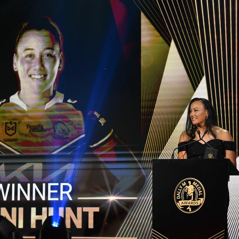 Toni Hunt with the NRLW Provan-Summons Award. Picture: NRL