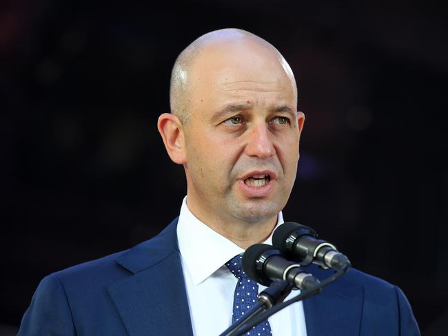NRL CEO Todd Greenberg talks during the 2017 NRL Season Launch.
