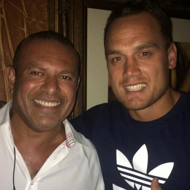 Richie Ahsam with ex-All Black Israel Dagg