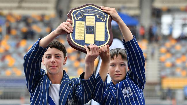 GPS track and field championship junior winners - Nudgee College. Picture, John Gass