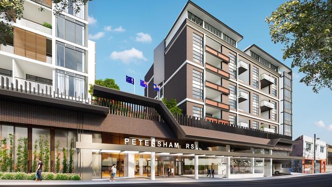 An artist impression of how the Petersham RSL redevelopment would look. Picture: Deicorp