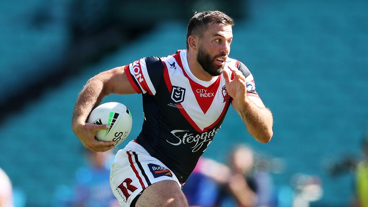 James Tedesco was denied an early try by the bunker. Picture: Matt King/Getty Images