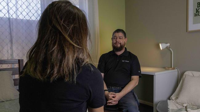 David in a new room at Ruby’s, a youth homelessness program to help more young people stay off the streets and reconnect with their families. Picture: Kelly Barnes