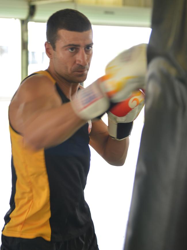 John Peros in his boxing days, ahead of the National Titles in Mackay. Picture: Lee Constable