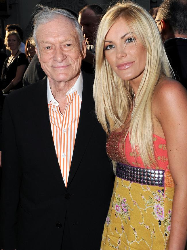 Crystal Hefner has claimed Hugh Hefner demanded she “stay skinny and have big fake boobs”. Picture: Kevin Winter/Getty Images