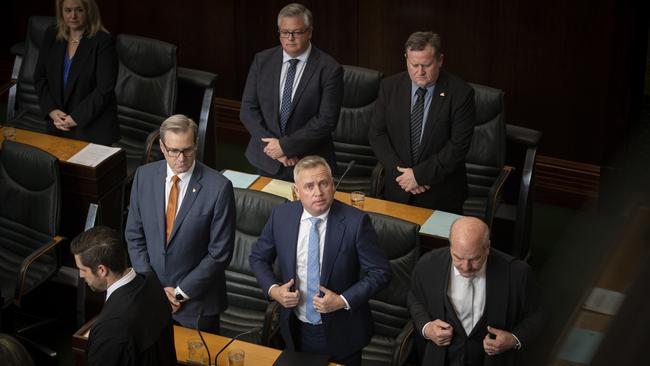 Commission of Inquiry being tabled in parliament, Premier Jeremy Rockliff. Picture: Chris Kidd