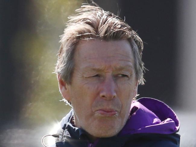 Coach Craig Bellamy during Melbourne Storm training at Gosch's Paddock in Melbourne, Tuesday, September 17, 2019. The Storm play Parramatta on Saturday night in Melbourne. (AAP Image/David Crosling) NO ARCHIVING