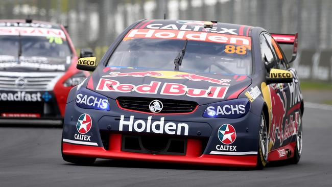 Jamie Whincup of Red Bull Holden Racing Team won Race 24 at the Auckland SuperSprint. (AAP Image/David Rowland)