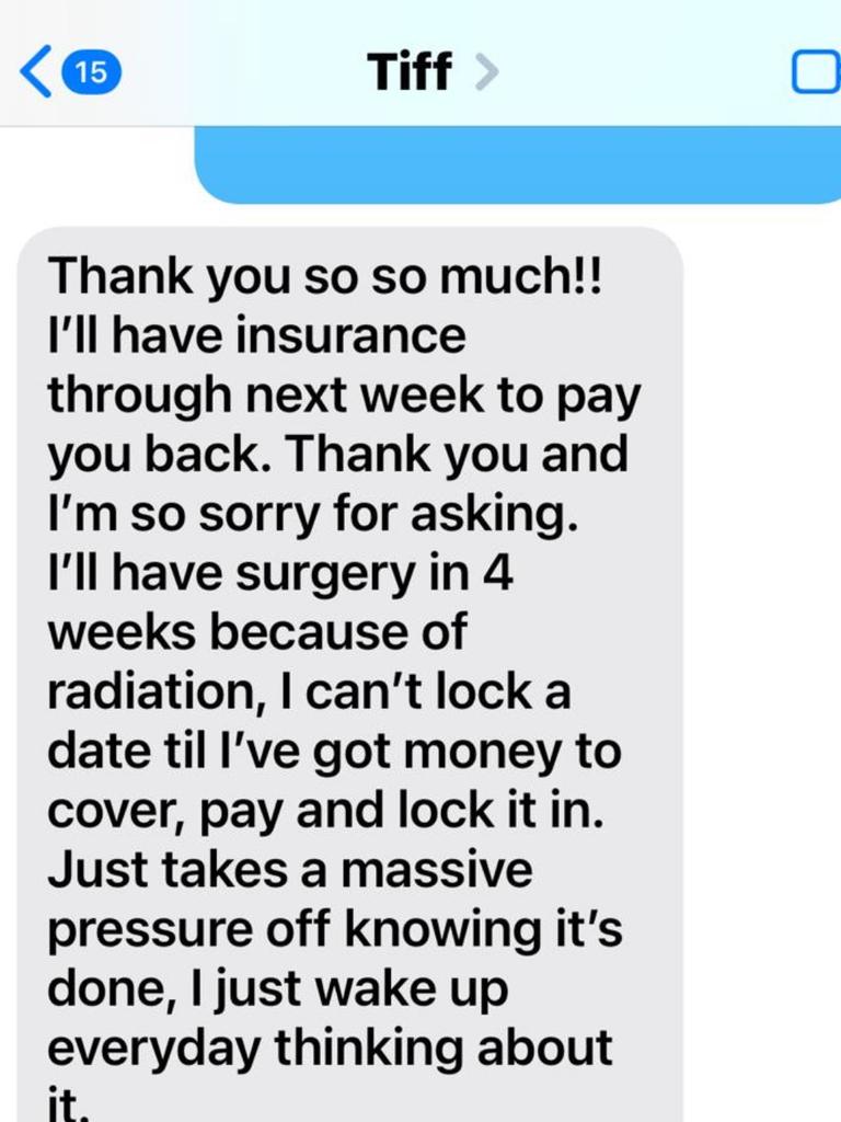 The friend sent the money. Picture: Supplied
