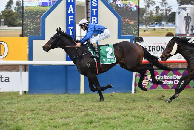 Two Big Fari won the Village Green Hotel Country Magic Association Class 6 Showcase Plate (1200 metres) by a length from Tim's Principal and Lose The Snip on Grafton Cup Day at Clarence River Jockey Club on Thursday, 9th July, 2020.