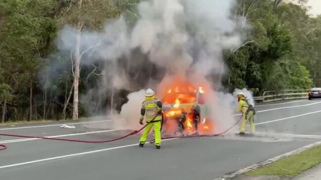 Car on fire at Sippy Downs