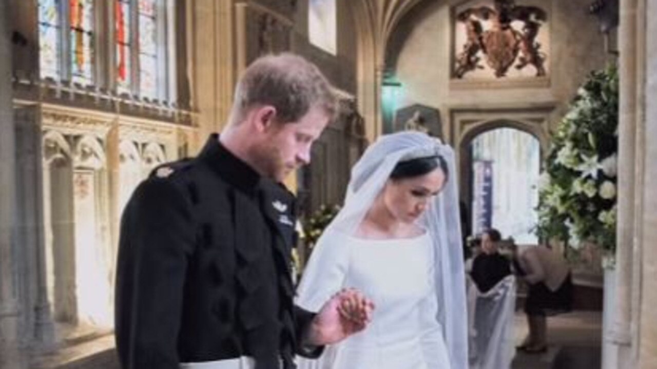 Prince Harry and Meghan Markle on their wedding day. Picture: Netflix