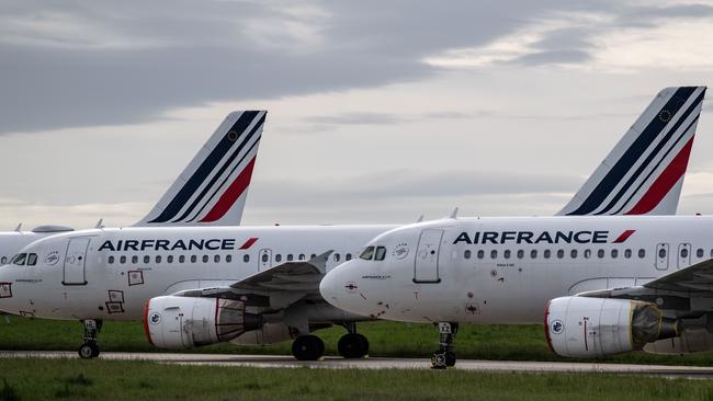 Air France planes parked on the tarmac at Paris Charles de Gaulle Airport in 2020. Picture: BERTRAND GUAY / AFP