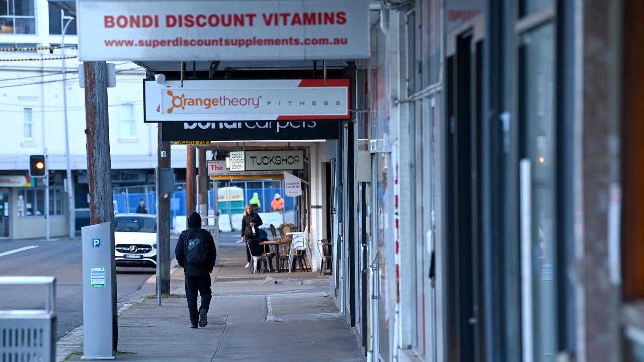 A quiet street scene in Bondi Junction as NSW takes precautions over the Covid outbreak. Picture: NCA NewsWire/Jeremy Piper