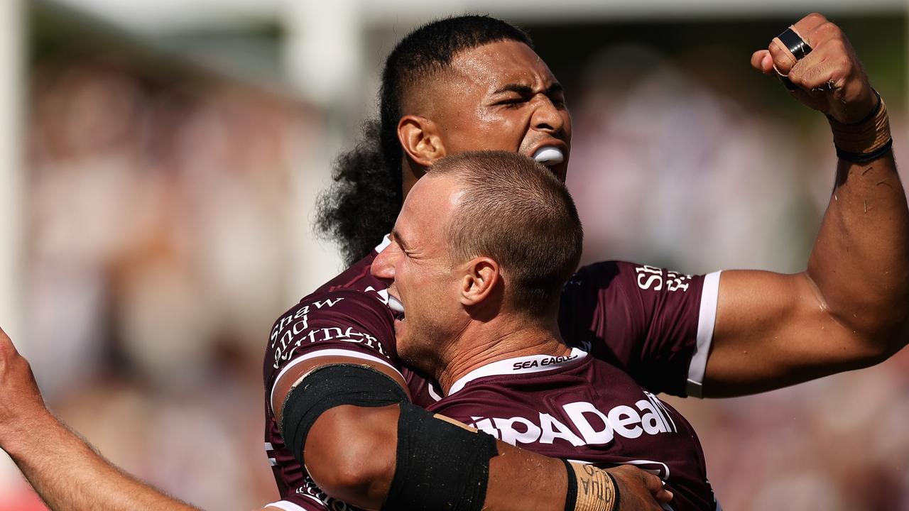 Daly Cherry-Evans won’t be smiling if he has to tackle Haumole Olakau'atu. Picture: Cameron Spencer/Getty Images