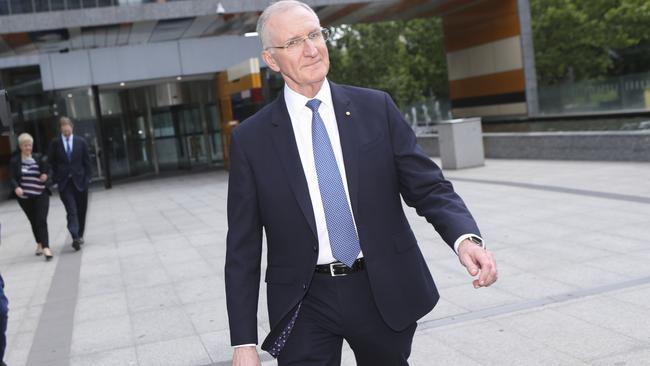 Mike Wilkins leaves the banking royal commission hearing in Melbourne yesterday. Picture: AAP