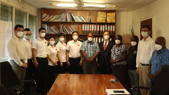 The first China Medical Team paid a courtesy call on the Ministry of Health and Medical Services of Solomon Islands on April 6. Picture: Supplied