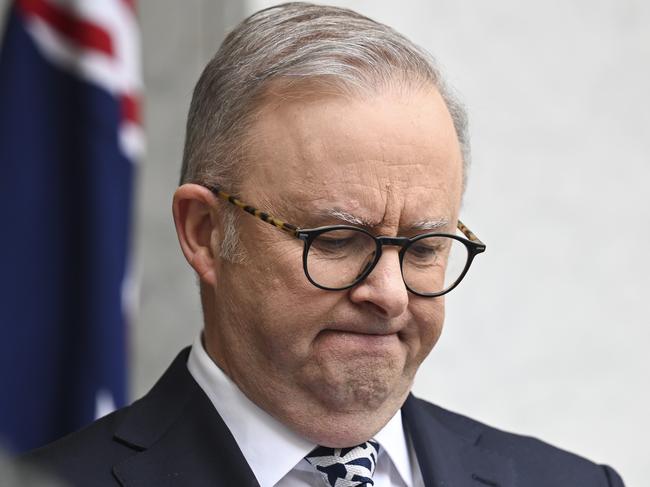 CANBERRA, Australia - NewsWire Photos - September 12, 2024: The Prime Minister, Anthony Albanese, Treasurer, Jim Chalmers, and the Minister for Aged Care, Anika Wells hold a press conference at Parliament House in Canberra. Picture: NewsWire / Martin Ollman