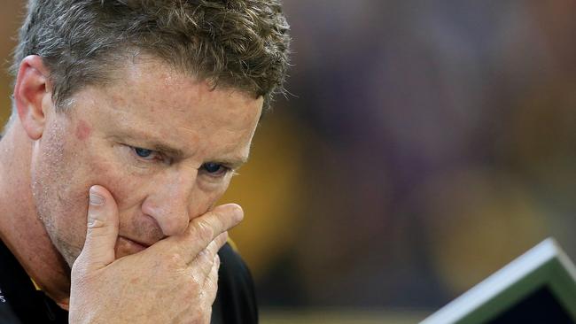 Richmond coach Damien Hardwick plots his next move. Pictue: Wayne Ludbey