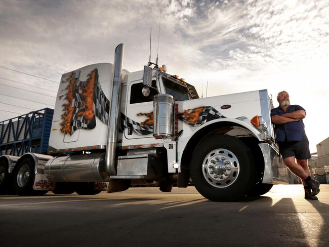 05/04/2016: Third Generation truck driver, 56 year old Mick Boland, is an owner driver in Melbourne. Stuart McEvoy for The Australian.