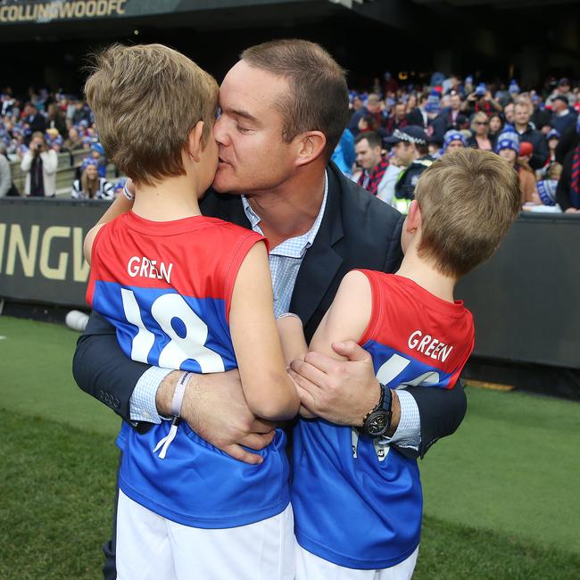 Green’s sons in their No.18 guernseys. Picture: Michael Klein