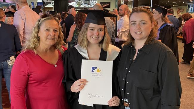 UniSC graduates celebrate at the Brolga Theatre in Maryborough, Qld.