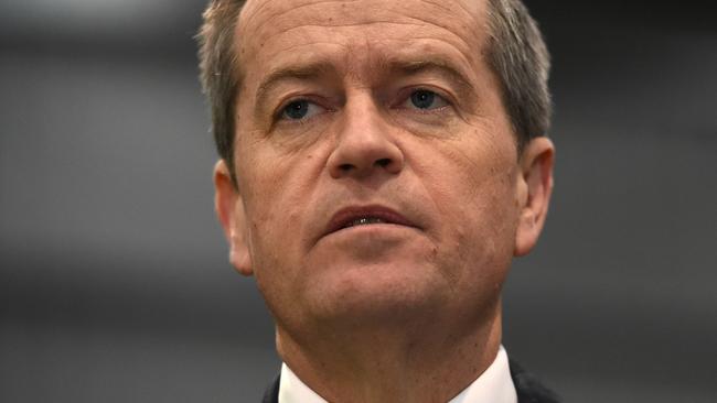 Federal Labor leader Bill Shorten visits a wind turbine manufacturer Vestas in Dandenong South, Victoria. Picture: Nicole Garmston