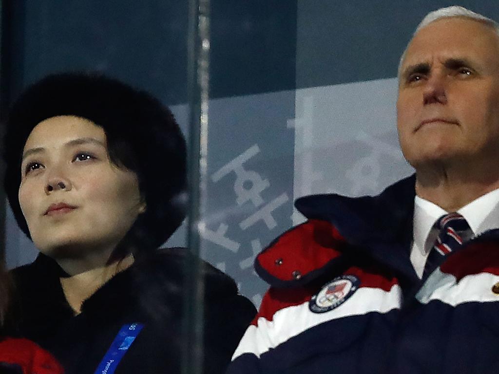 US Vice President Mike Pence (R) and North Korea's Kim Yo-jong at the opening ceremony of the Pyeongchang 2018 Winter Olympic Games. Picture: Odd Anderson/AFP